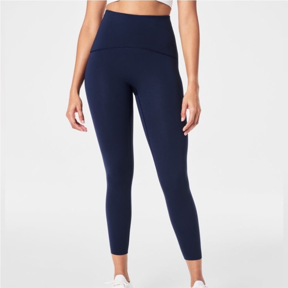SPANX Navy Booty Boost High-Rise 7/8 Active Leggings Small